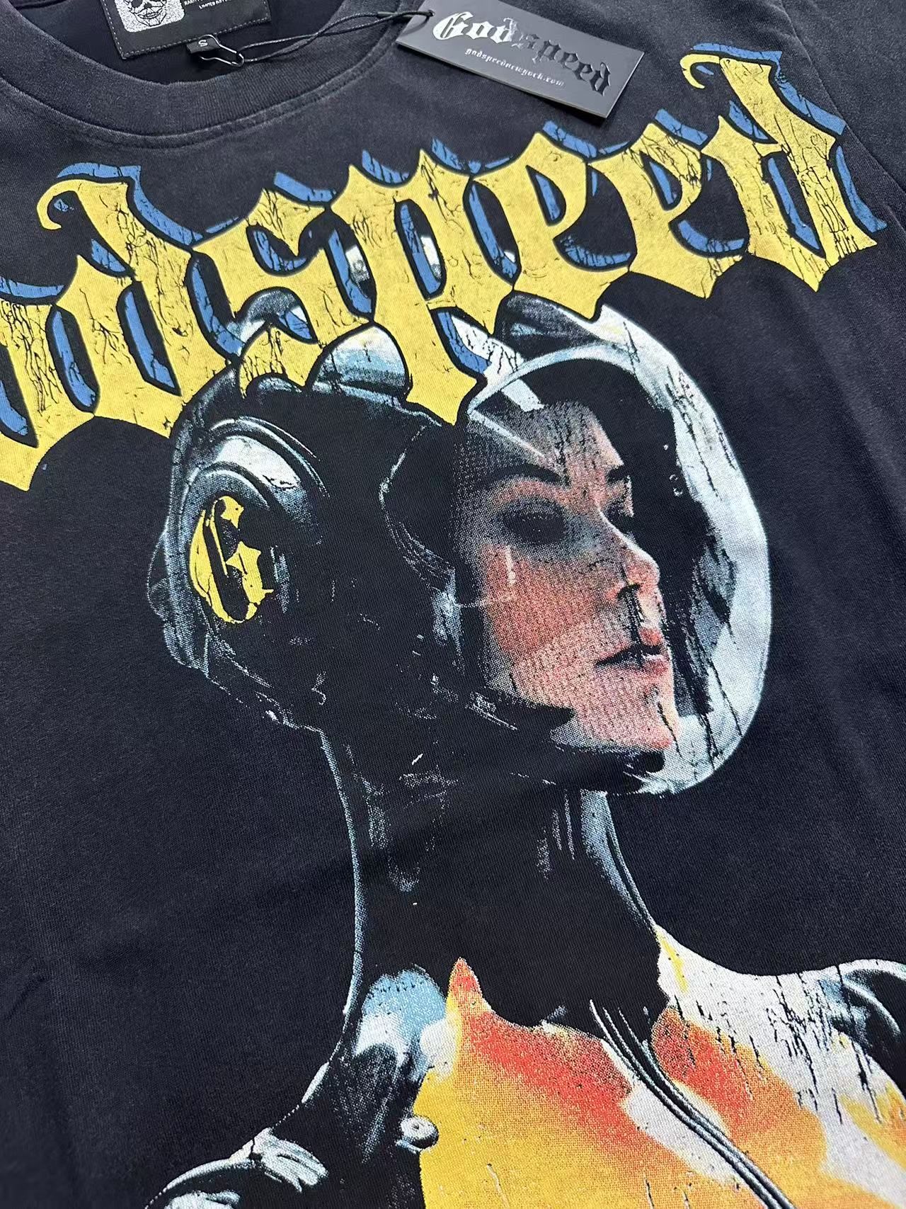 New arrival yellow letter cotton tee