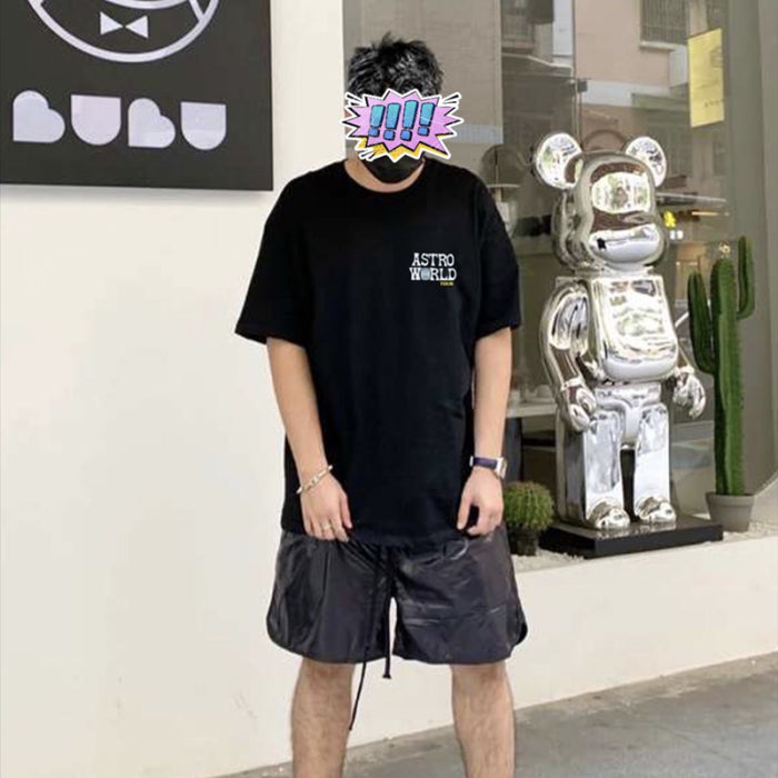 Travis Scott Cactus Jack Astroworld Staff head printing short sleeves
