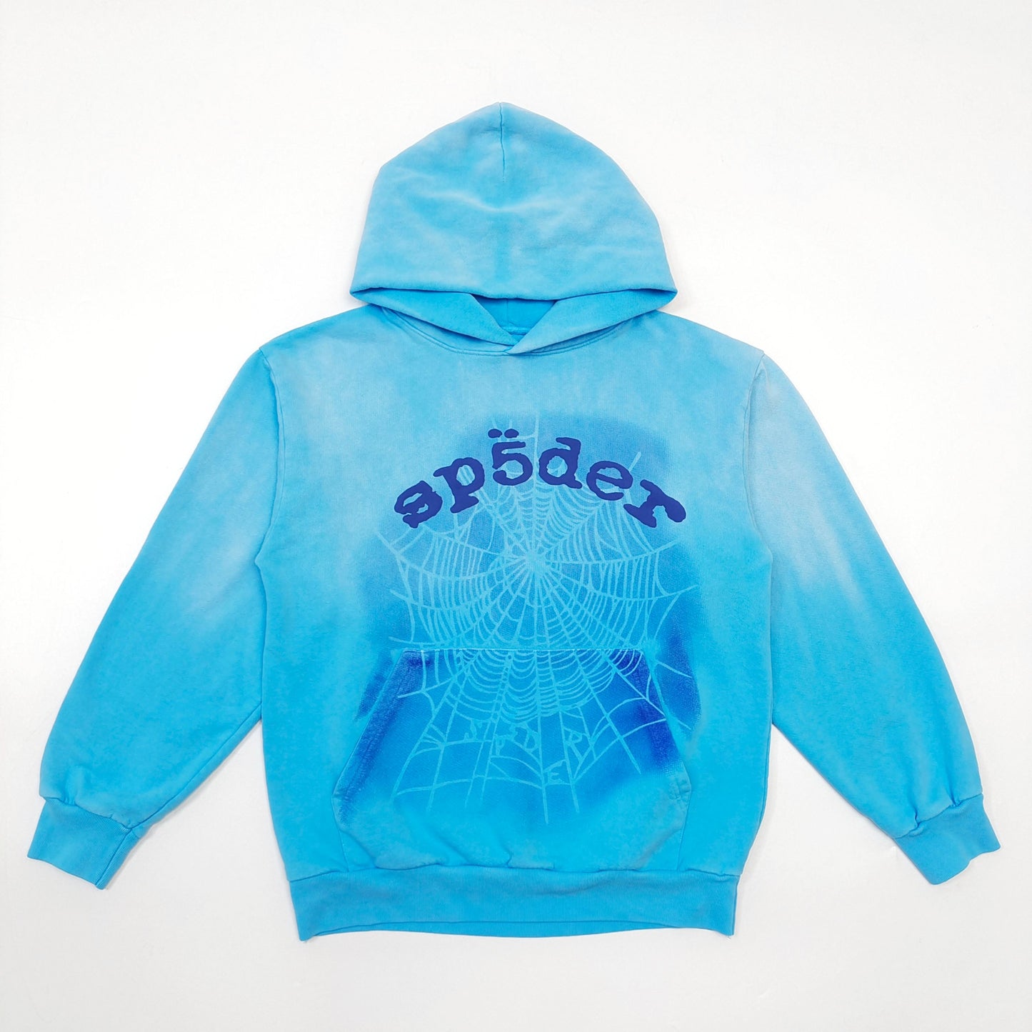 1:1 Blue letter shadow net light blue hoodie