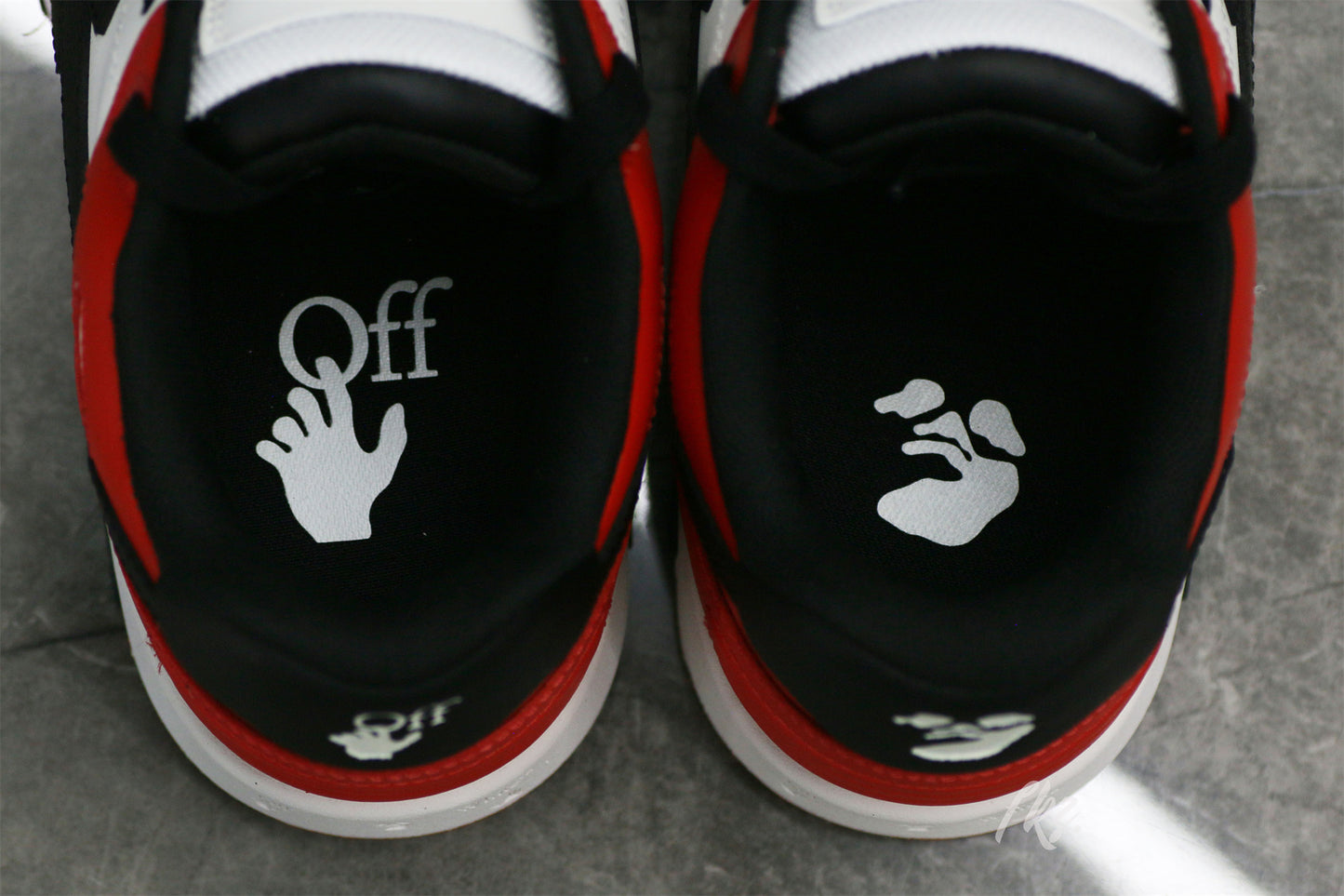 OFF-WHITE White & Black Red 'Out Of Office' Sneakers