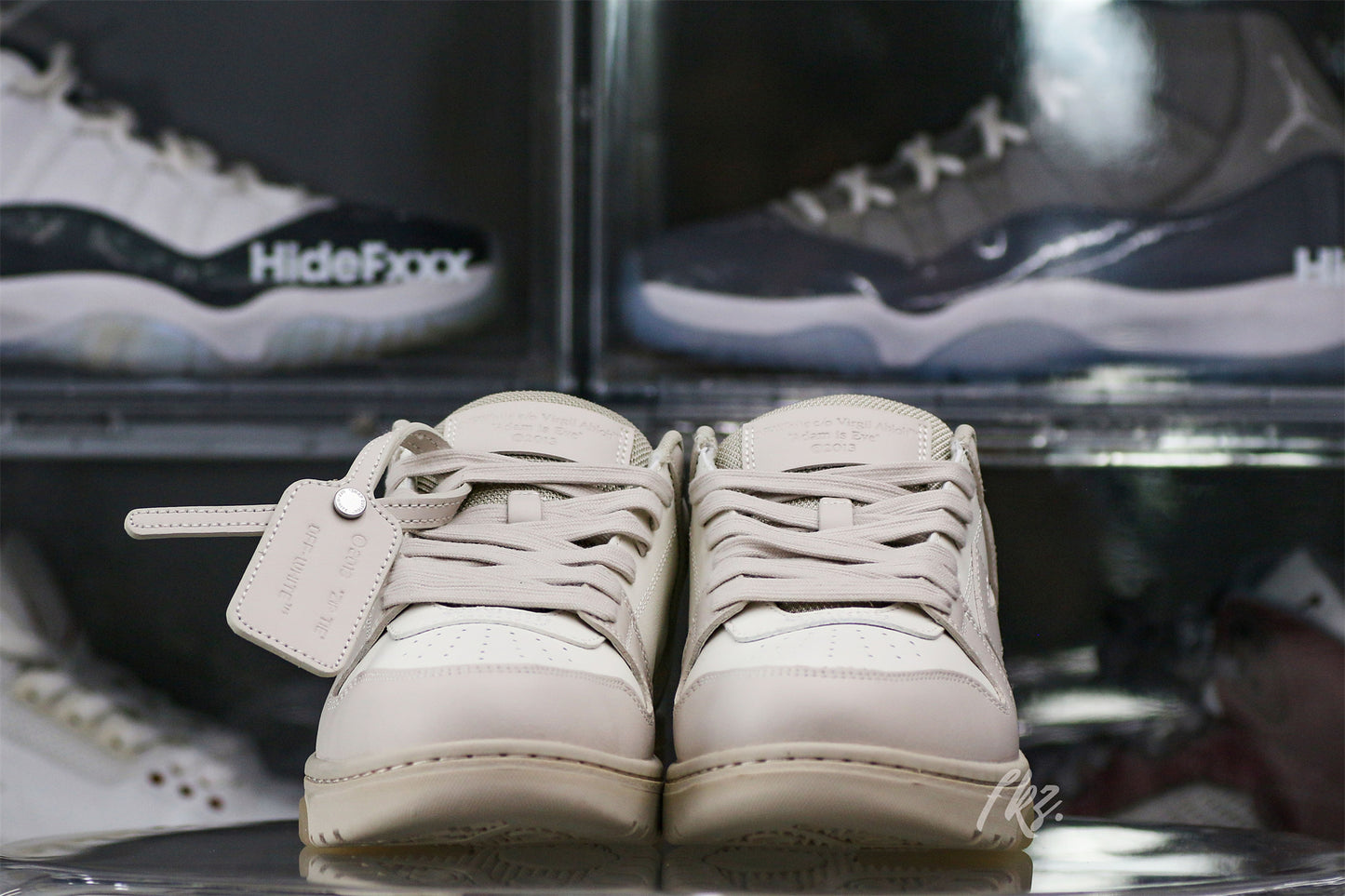 Off-White White & Beige 'Out Of Office' Sneakers