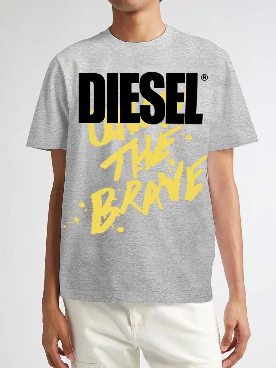 new releasing fashionable gradient simple yellow inkblot letter print T-shirt