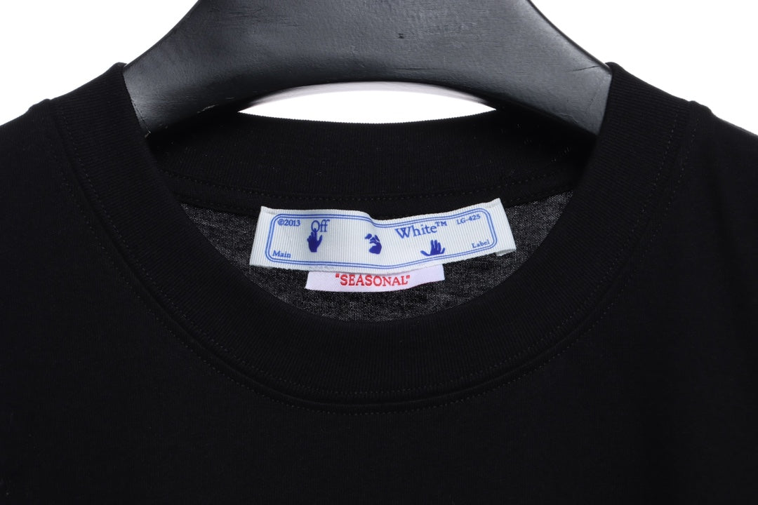 OW embroidery flocking print pattern short sleeve