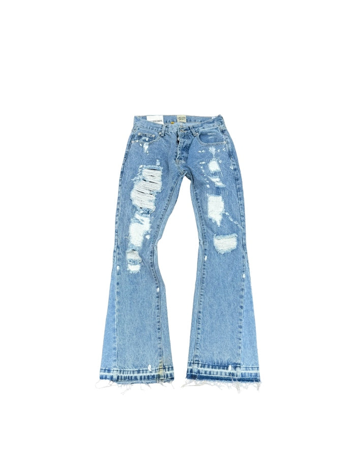 GALLERY.DEPT Distressed Patchwork Flared Jeans
