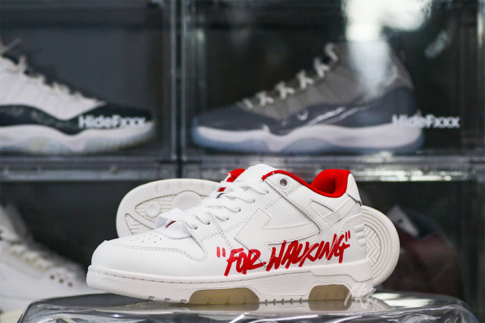 OFF-WHITE White & Red Out of Office 'OOO' sneakers