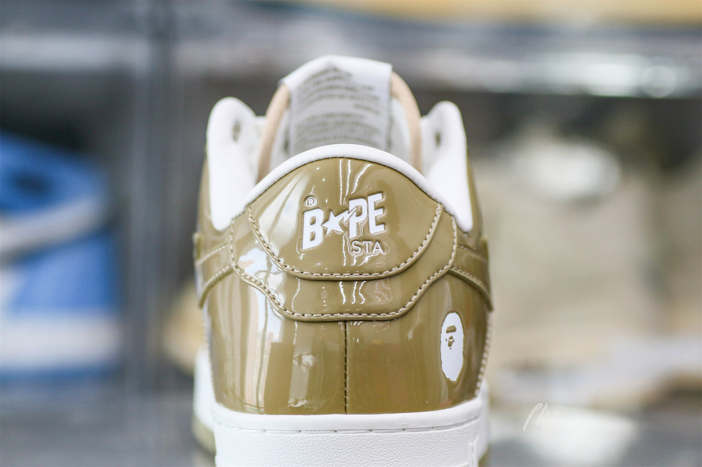 A Bathing Ape Bape Sta Patent Leather White Khaki (2023)