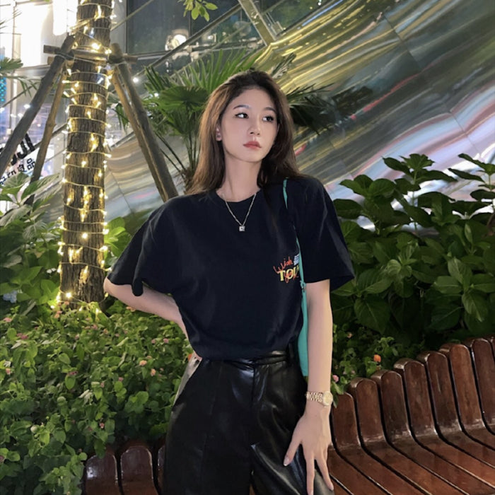 Travis Scott Cactus Jack Astroworld Logo solid color letter printing short sleeves