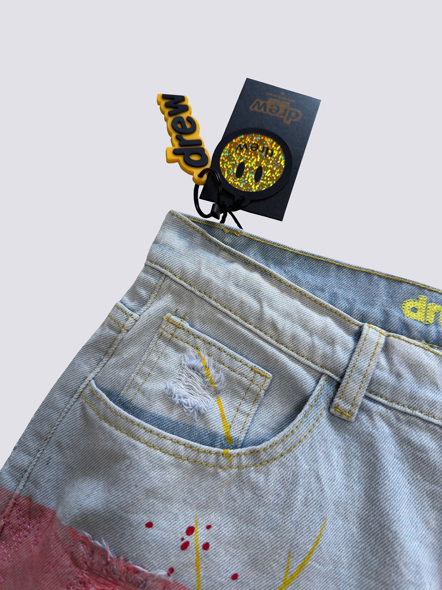 Drew House Teddy Bear Smiling Face Jeans