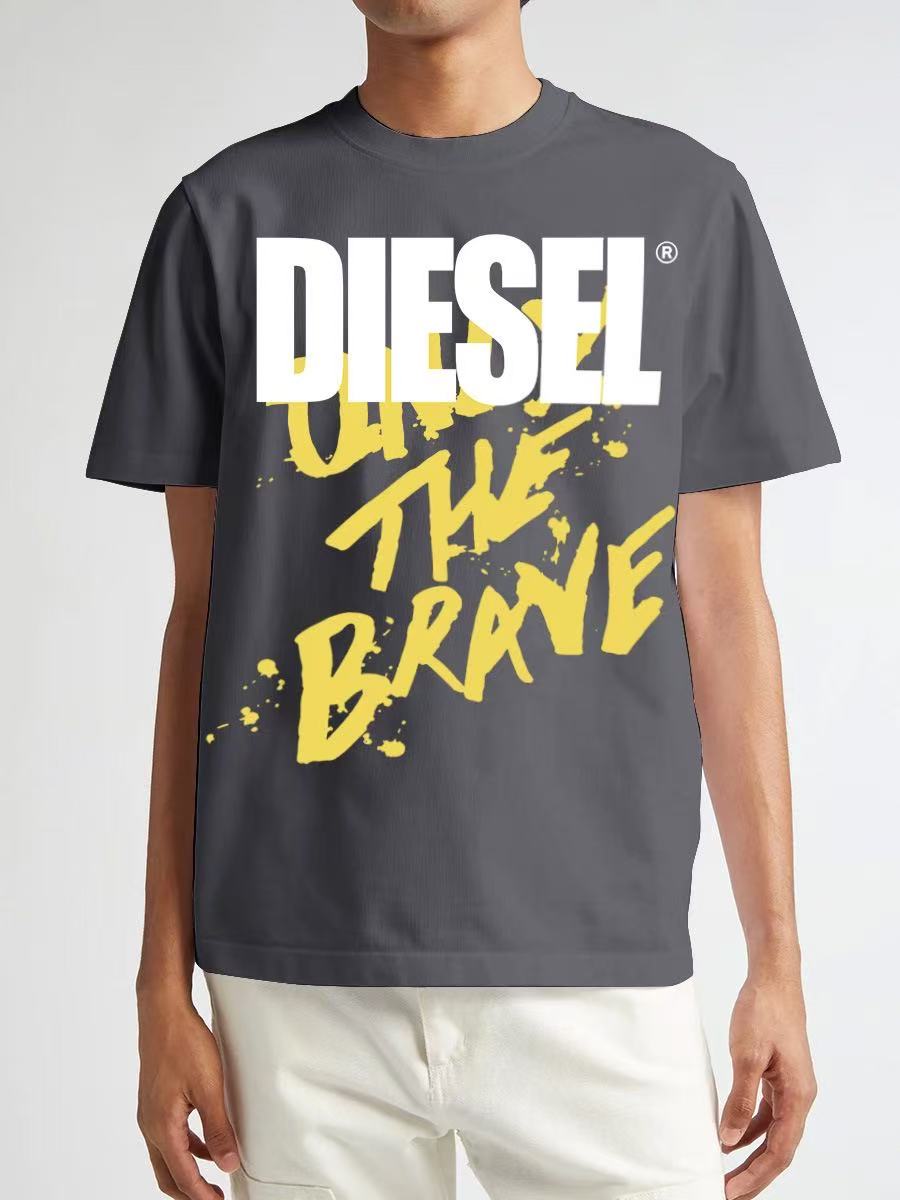 new releasing fashionable gradient simple yellow inkblot letter print T-shirt