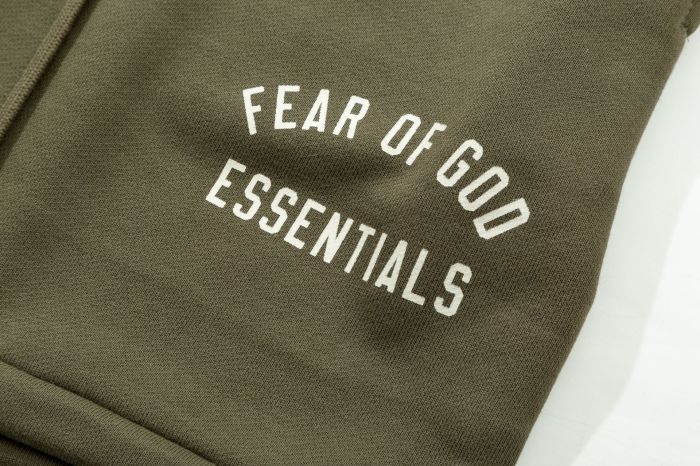 FOG Essentials 2025 Flocked Arch Letter Casual Loose Shorts