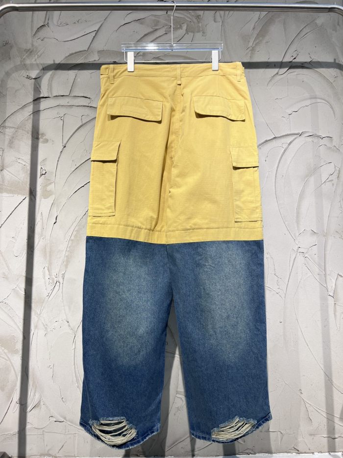 Balancig@ Men's Blue Patched Cotton Cargo Pants