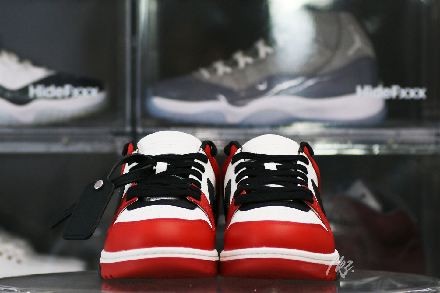 OFF-WHITE White & Black Red 'Out Of Office' Sneakers