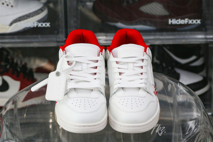 OFF-WHITE White & Red Out of Office 'OOO' sneakers