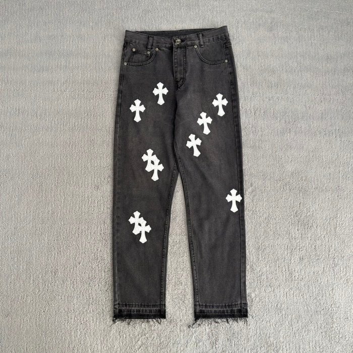 Chrome Hearts White Crosses Pants
