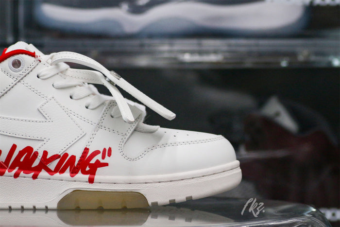 OFF-WHITE White & Red Out of Office 'OOO' sneakers