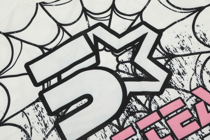 Saint Mich@el Tears Full Print Long Sleeve White Pink T-Shirt