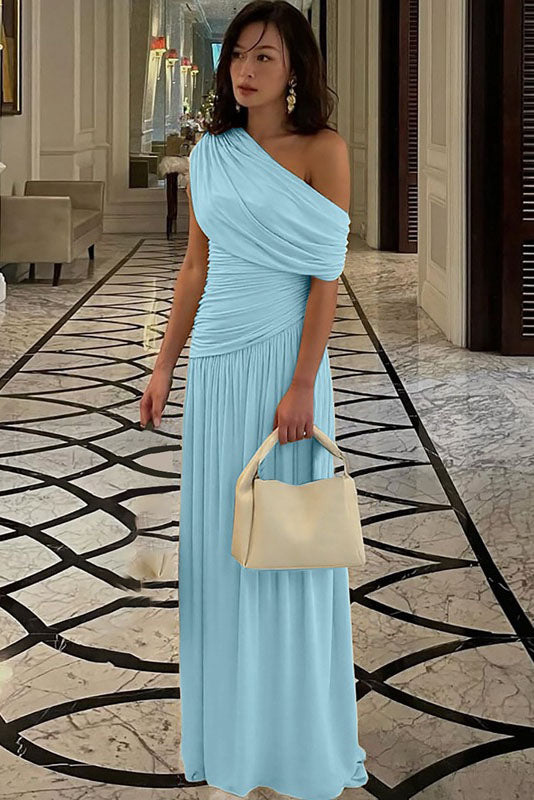 Asymmetric Cutout Evening Maxi Dress