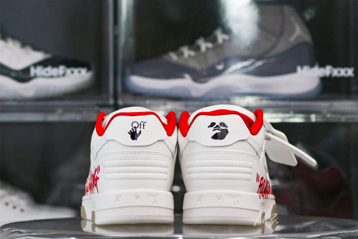 OFF-WHITE White & Red Out of Office 'OOO' sneakers