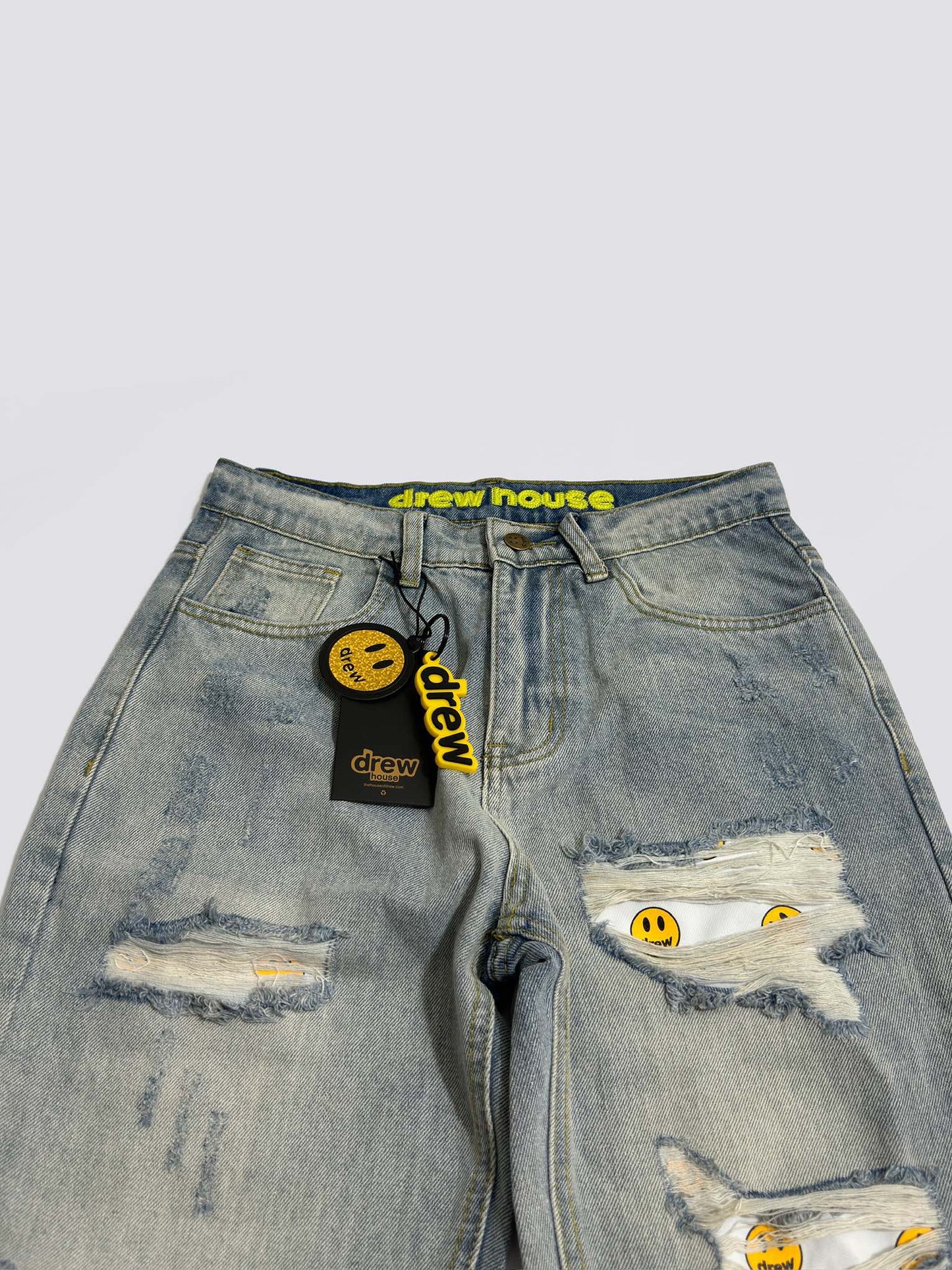 Drew House Smiley Face Jeans With Holes