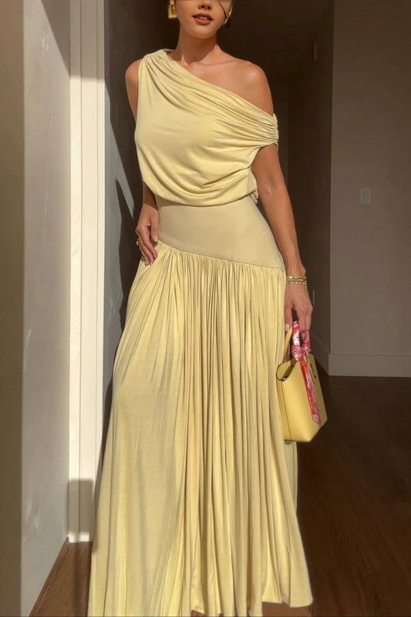 Off-Shoulder Fitted Long Dress