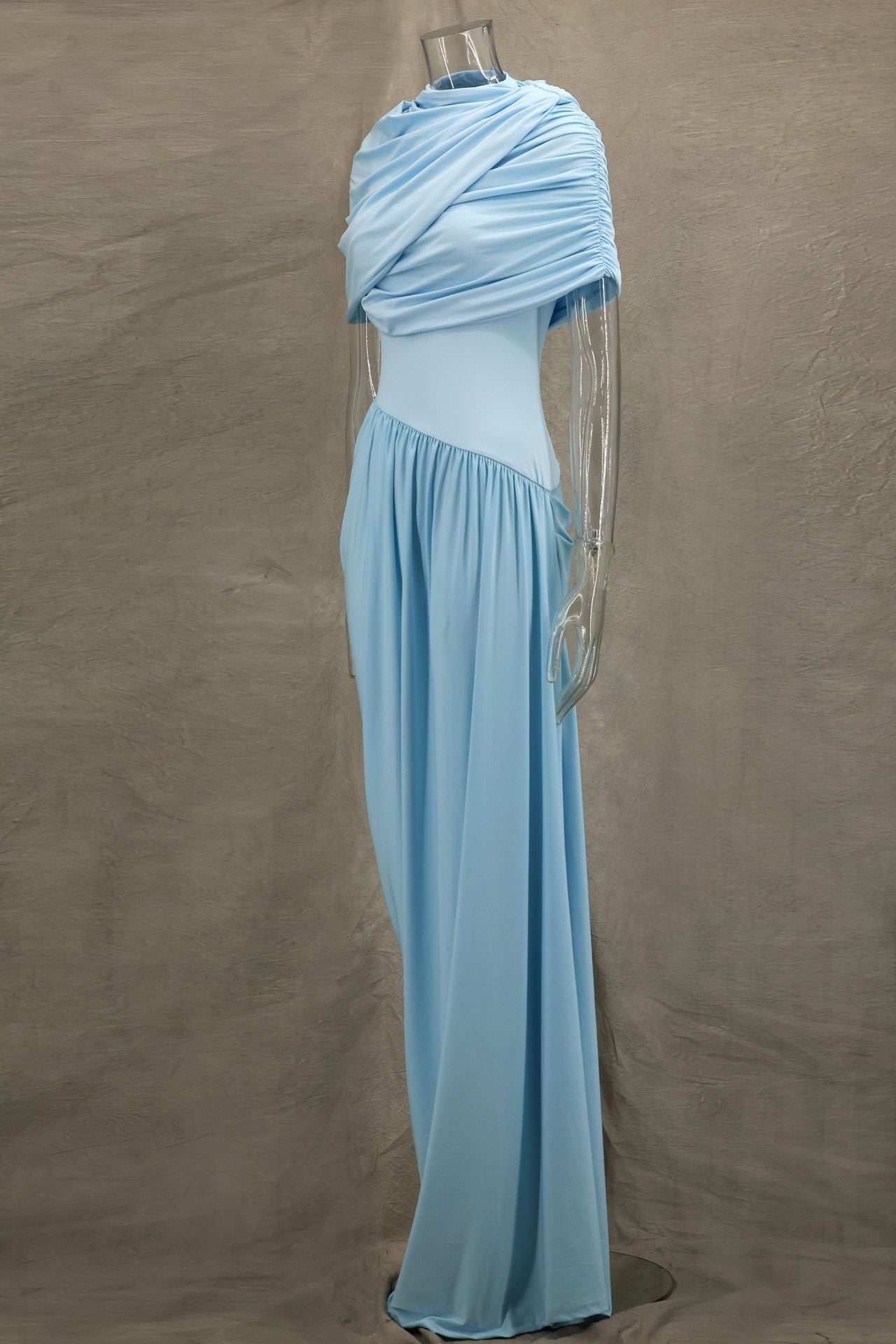 Cloud Drape Ruched Wrap Maxi Dress