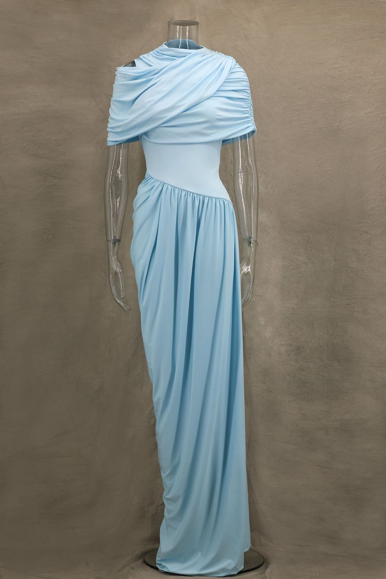 Cloud Drape Ruched Wrap Maxi Dress