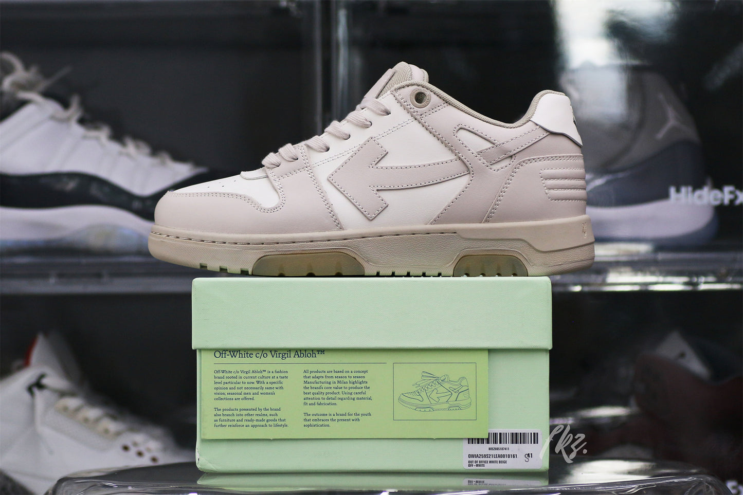Off-White White & Beige 'Out Of Office' Sneakers