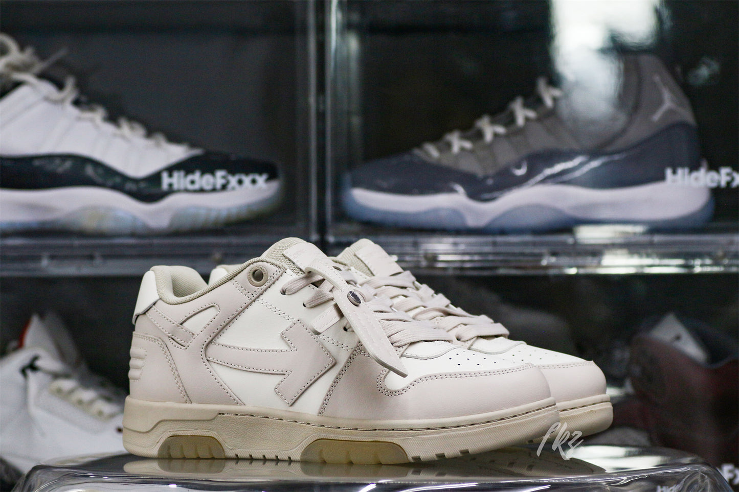 Off-White White & Beige 'Out Of Office' Sneakers