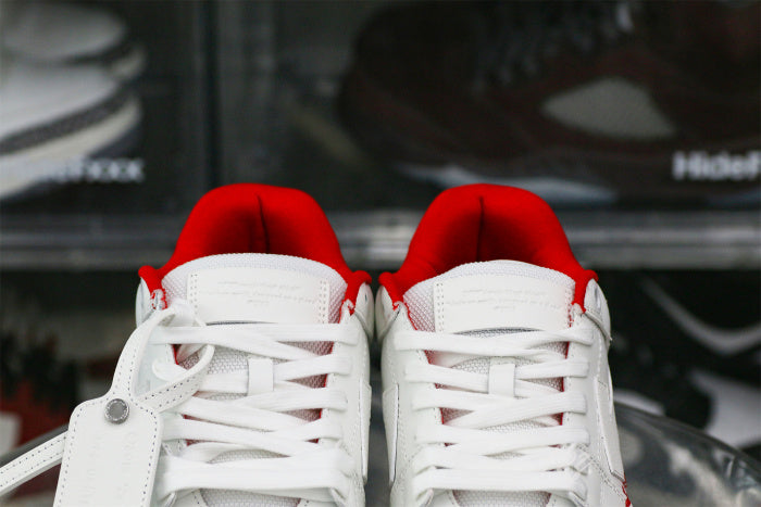 OFF-WHITE White & Red Out of Office 'OOO' sneakers