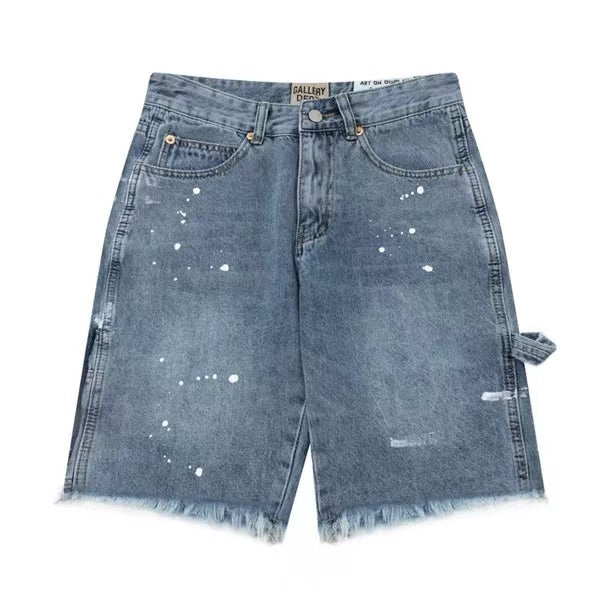 New arrival Splashed ink denim shorts