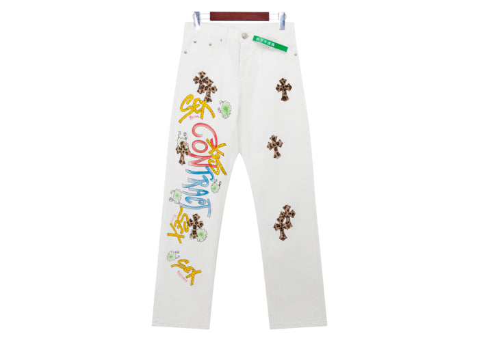 Chrome Hearts Ancient graffiti with Leopard Print Pants
