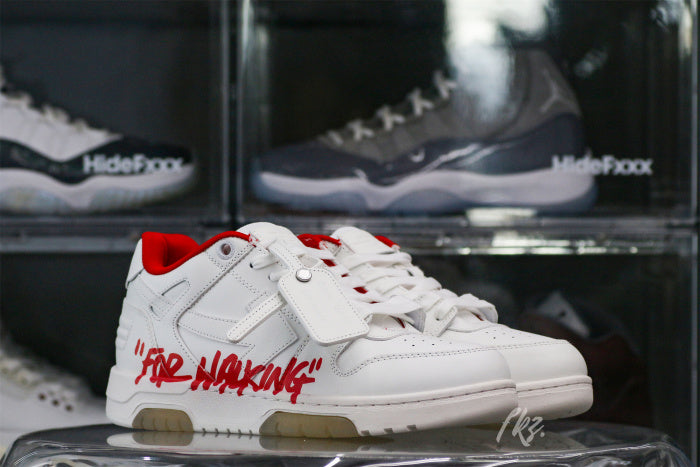 OFF-WHITE White & Red Out of Office 'OOO' sneakers