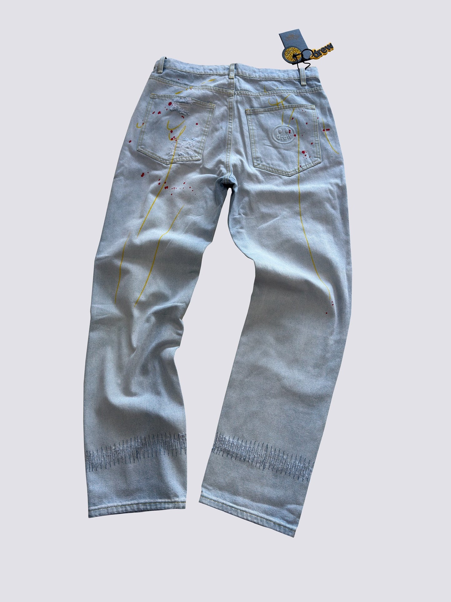 Drew House Teddy Bear Smiling Face Jeans