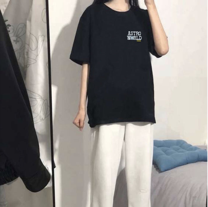 Travis Scott Cactus Jack Astroworld Staff head printing short sleeves