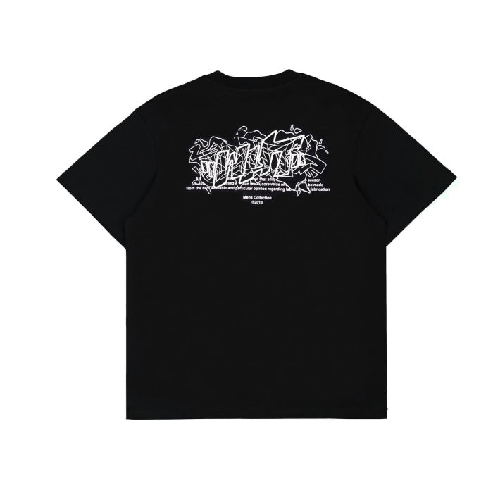 Ow23ss embroidery printing flocking letter short sleeves