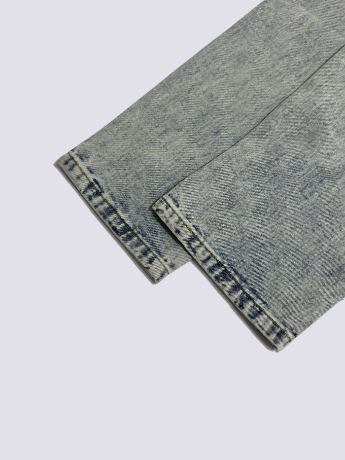 Drew House Smiley Face Digital Picture Sticker Stitching Jeans