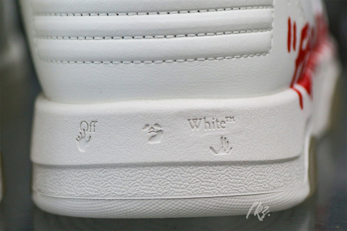 OFF-WHITE White & Red Out of Office 'OOO' sneakers