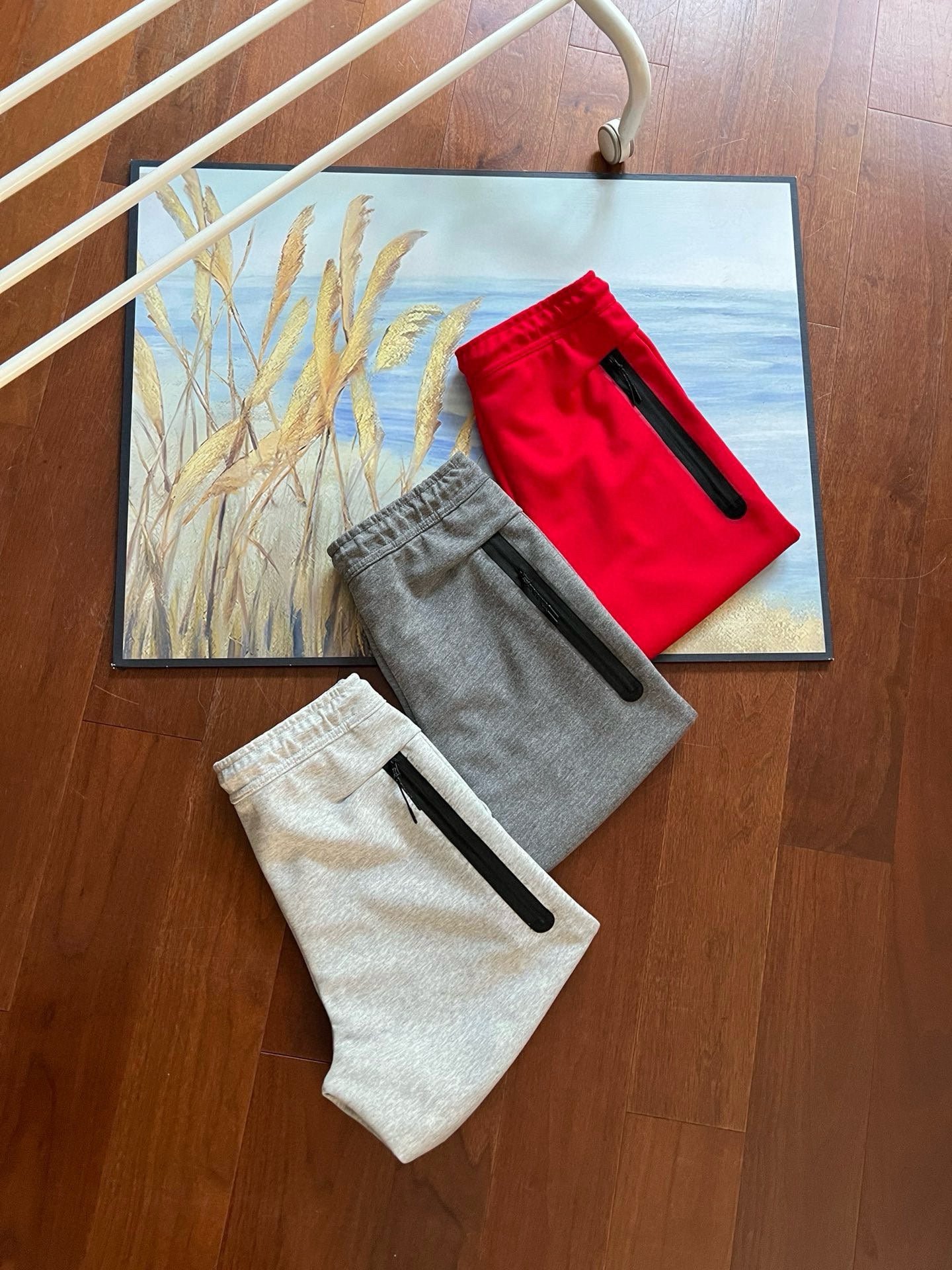 Drill Style TECH FLEECE New Men's Knitted Side Compression Sport Shorts Capri Pants