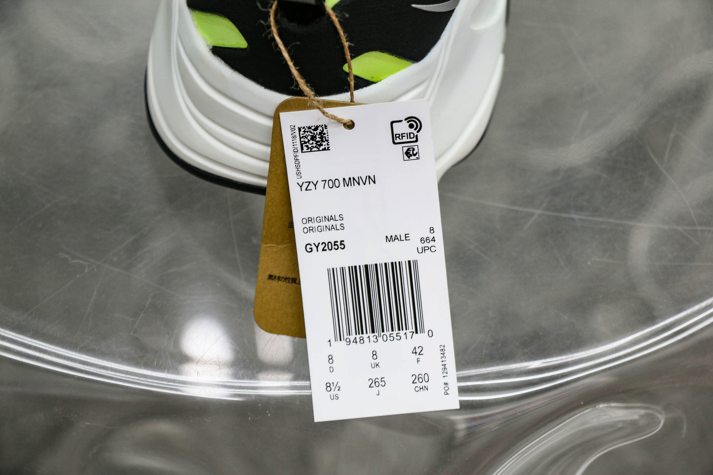 Adidas Yeezy Boost 700 MNVN Laceless Phosphor