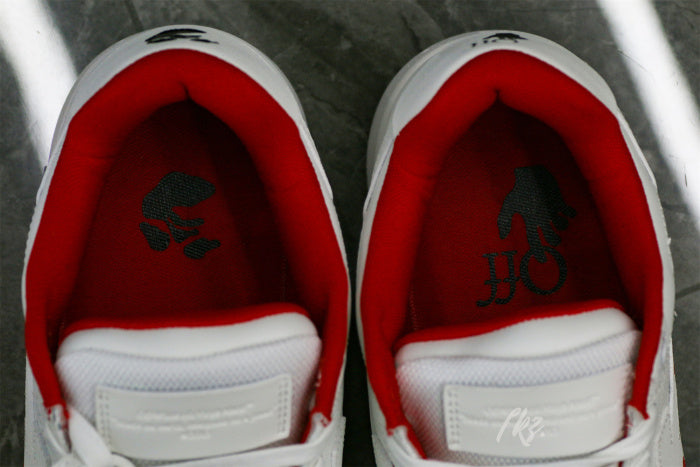 OFF-WHITE White & Red Out of Office 'OOO' sneakers