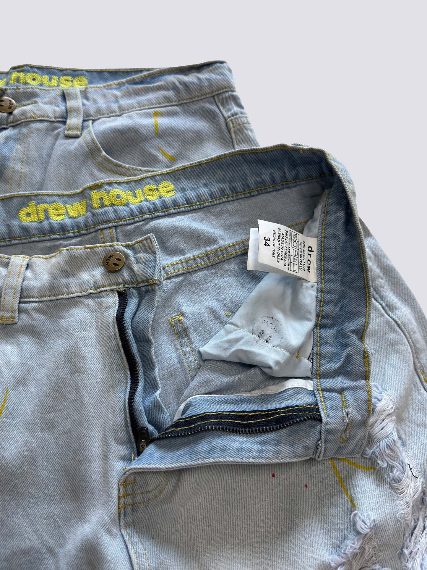 Drew House Teddy Bear Smiling Face Jeans