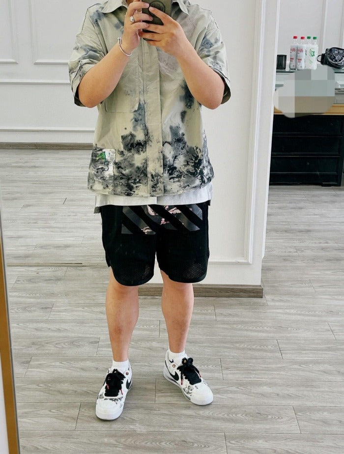 OW logo twill printed shorts