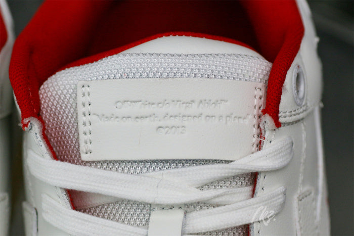 OFF-WHITE White & Red Out of Office 'OOO' sneakers