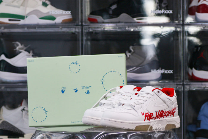 OFF-WHITE White & Red Out of Office 'OOO' sneakers