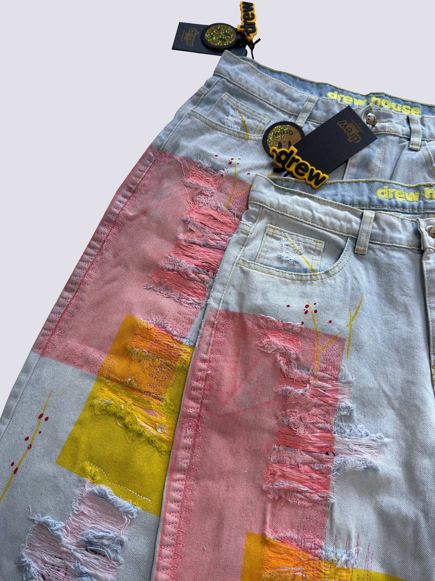 Drew House Teddy Bear Smiling Face Jeans