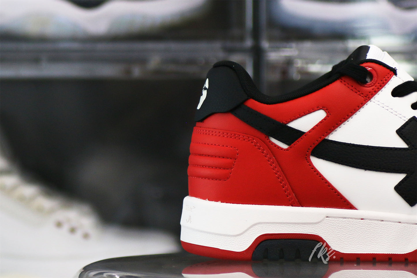 OFF-WHITE White & Black Red 'Out Of Office' Sneakers