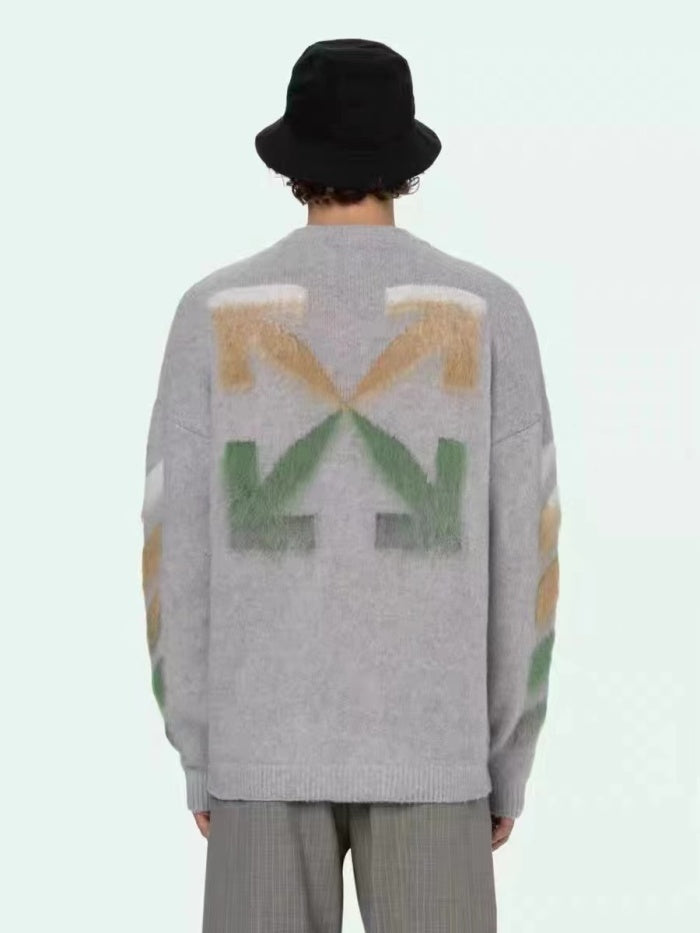OFF WHITE Mohair Sweater Arrow Gradient