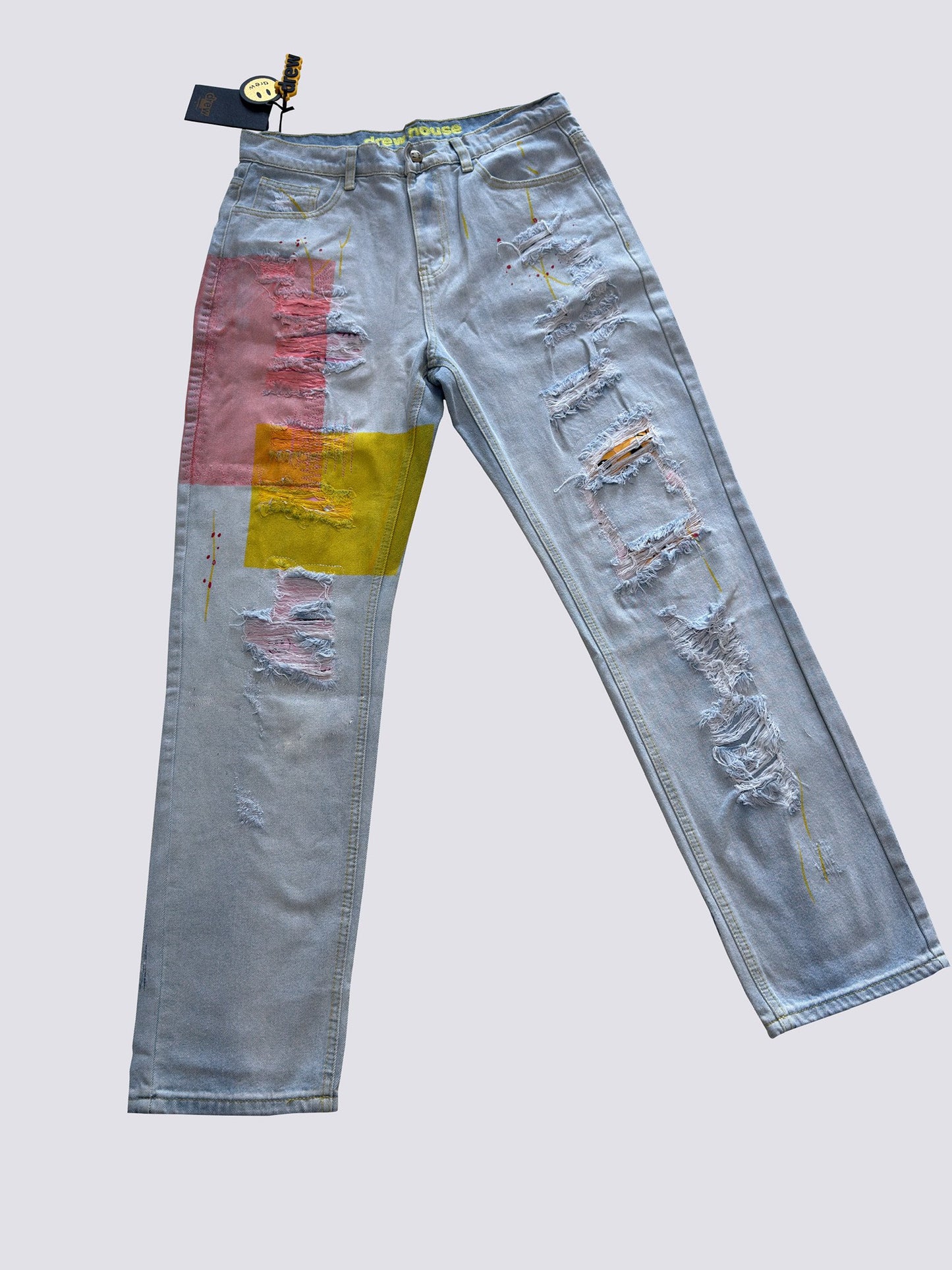 Drew House Teddy Bear Smiling Face Jeans