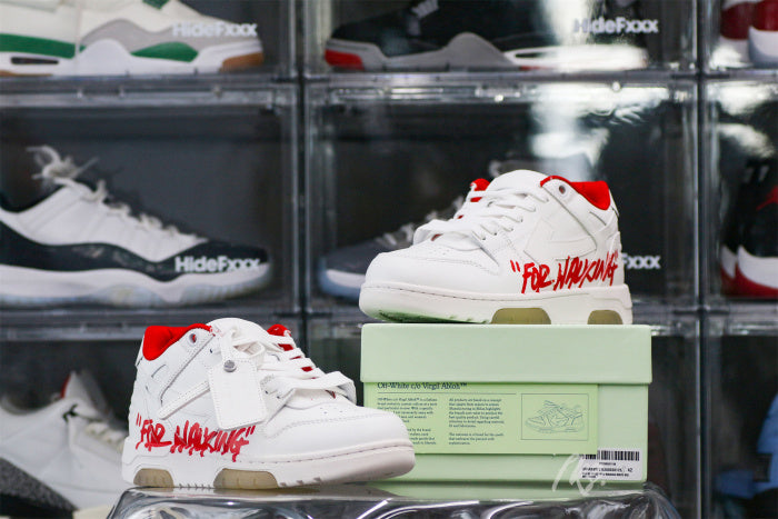 OFF-WHITE White & Red Out of Office 'OOO' sneakers