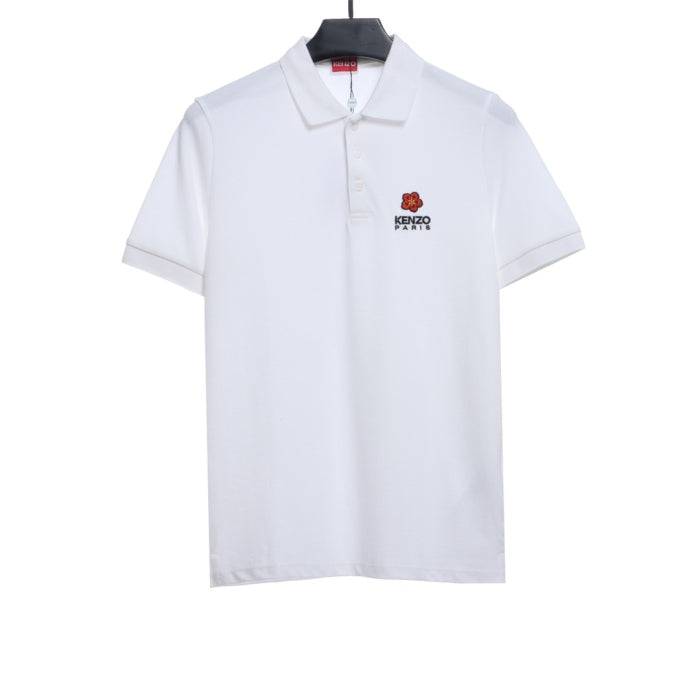 kenzo crabapple flower embroidery POLO short sleeves